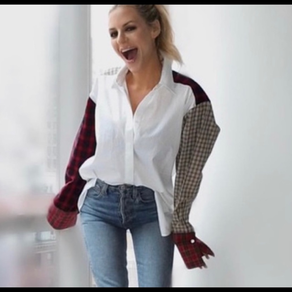 Helmut Lang - Plaid Patchwork Shirt